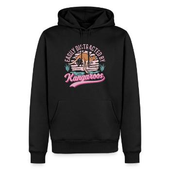 Facilement distrait par Kangourous Kangourou - Sweat à capuche Premium bio Homme - noir - Devant - Nico (187cm)