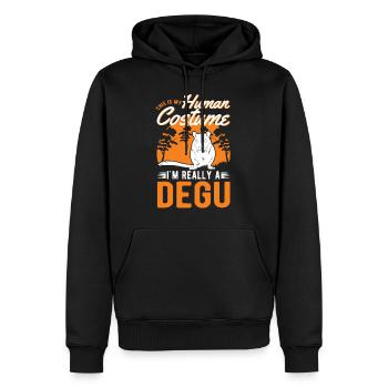Degu Human Costume Walddegu Halloween - Männer Premium Bio Hoodie - Schwarz - Vorne - Nico (187cm)
