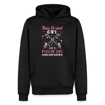 Clarinettiste basse - Sweat à capuche Premium bio Homme - noir - Devant - Nico (187cm)