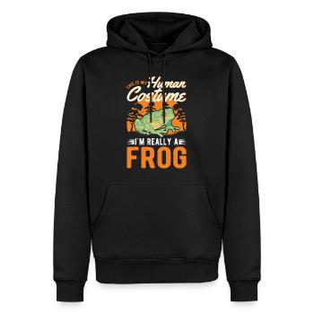 Grenouille Halloween Rainette - Sweat à capuche Premium bio Homme - noir - Devant - Nico (187cm)