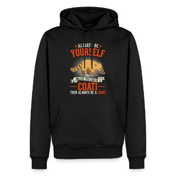 Always be yourself Coati Nasenbär - Men’s Premium Organic Hoodie - black - Front - Nico (187cm)
