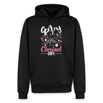 Clarinet Girl Klarinetten Mädchen Klarinettist - Männer Premium Bio Hoodie - Schwarz - Vorne - Nico (187cm)