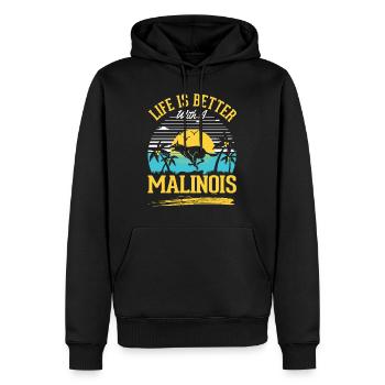 La vie est meilleure avec un Malinois - Sweat à capuche Premium bio Homme - noir - Devant - Nico (187cm)