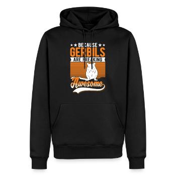 Gerbil Rennratte Rennmaus - Männer Premium Bio Hoodie - Schwarz - Vorne - Nico (187cm)