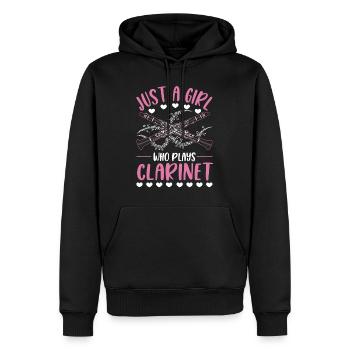 Clarinette Clarinettiste - Sweat à capuche Premium bio Homme - noir - Devant - Nico (187cm)