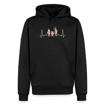 Poulets Heartbeat Chicken Farmer - Sweat à capuche Premium bio Homme - noir - Devant - Nico (187cm)