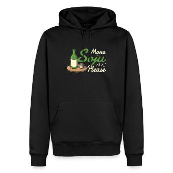 Soju Korean Wine Drink Corée - Sweat à capuche Premium bio Homme - noir - Devant - Nico (187cm)