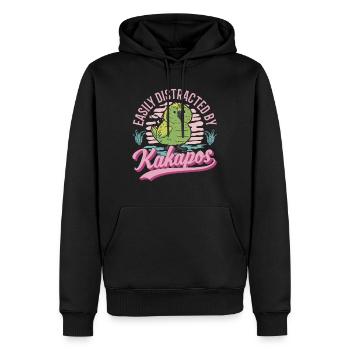 Facilement distrait par Kakapos - Sweat à capuche Premium bio Homme - noir - Devant - Nico (187cm)