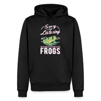 Grenouille cadeau Rainette - Sweat à capuche Premium bio Homme - noir - Devant - Nico (187cm)