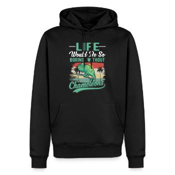 Caméléon Cadeau Caméléon - Sweat à capuche Premium bio Homme - noir - Devant - Nico (187cm)