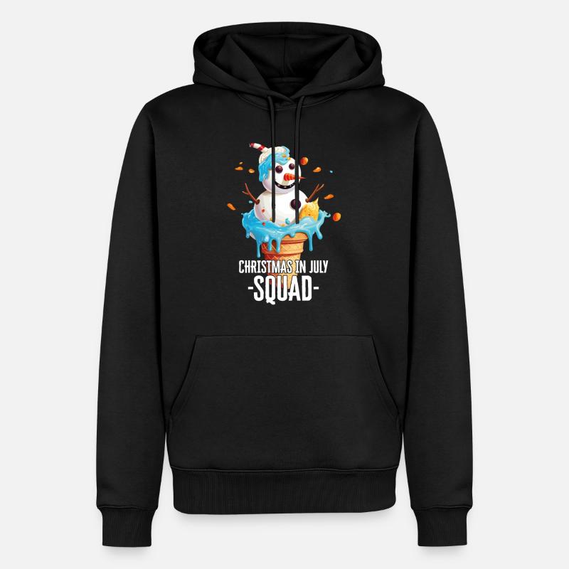 Weihnachten im Juli Schneemann-Eiscreme - Männer Premium Bio Hoodie - Schwarz