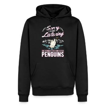 Pinguin Penguin Kaiserpinguin Gelbaugenpinguin - Männer Premium Bio Hoodie - Schwarz - Vorne - Nico (187cm)