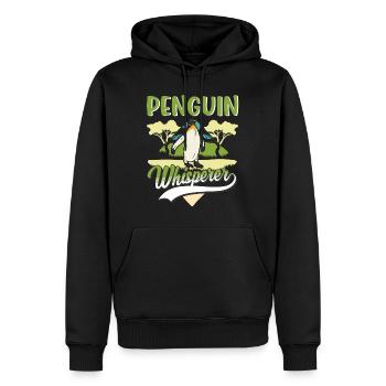 Pinguin Flüsterer Penguin - Männer Premium Bio Hoodie - Schwarz - Vorne - Nico (187cm)