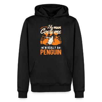 Pinguin Costume Humain Pinguin Pinguin - Sweat à capuche Premium bio Homme - noir - Devant - Nico (187cm)