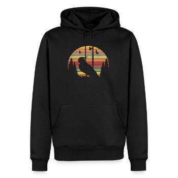 Budgie Retro Welli Vintage - Sweat à capuche Premium bio Homme - noir - Devant - Nico (187cm)