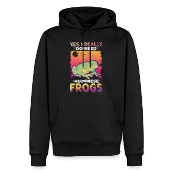 Grenouille cadeau Rainette - Sweat à capuche Premium bio Homme - noir - Devant - Nico (187cm)