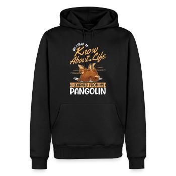 Pangolin Cadeau Pangolin - Sweat à capuche Premium bio Homme - noir - Devant - Nico (187cm)