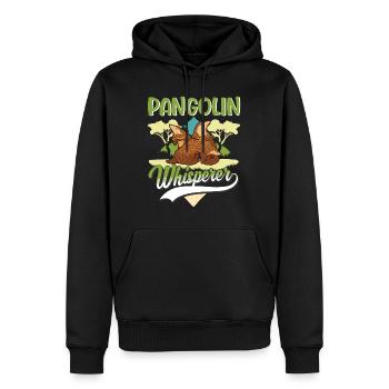 Pangolin Flüsterer Schuppentier - Männer Premium Bio Hoodie - Schwarz - Vorne - Nico (187cm)