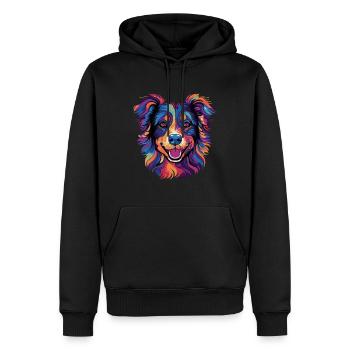 Australian Shepherd Colorful Aussie - Männer Premium Bio Hoodie - Schwarz - Vorne - Nico (187cm)