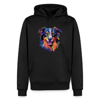 Berger Australien Coloré Aussie - Sweat à capuche Premium bio Homme - noir - Devant - Nico (187cm)