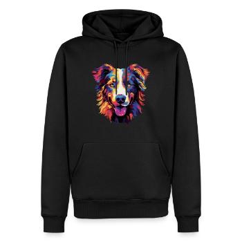 Australian Shepherd Colorful Aussie - Männer Premium Bio Hoodie - Schwarz - Vorne - Nico (187cm)