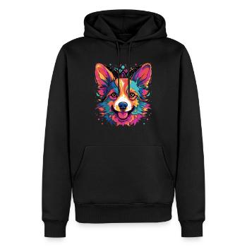 Welsh Corgi Colorful - Männer Premium Bio Hoodie - Schwarz - Vorne - Nico (187cm)