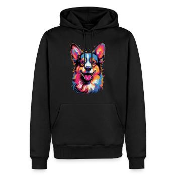 Welsh Corgi Colorful - Männer Premium Bio Hoodie - Schwarz - Vorne - Nico (187cm)