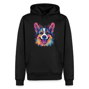 Welsh Corgi Colorful - Männer Premium Bio Hoodie - Schwarz - Vorne - Nico (187cm)