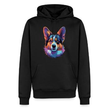 Welsh Corgi Colorful - Männer Premium Bio Hoodie - Schwarz - Vorne - Nico (187cm)