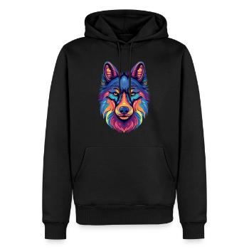 Sibirischer Husky Geschenk - Männer Premium Bio Hoodie - Schwarz - Vorne - Nico (187cm)