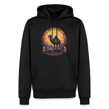 Kamel Retro Großkamel Ägypten - Männer Premium Bio Hoodie - Schwarz - Vorne - Nico (187cm)