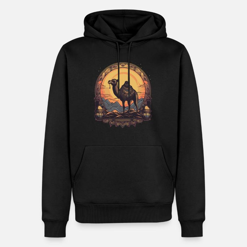 Kamel Retro Großkamel Ägypten - Männer Premium Bio Hoodie - Schwarz