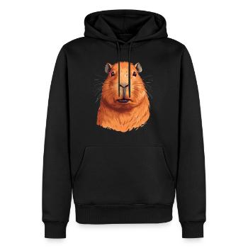 Capybara in Nature Wasserschwein - Männer Premium Bio Hoodie - Schwarz - Vorne - Nico (187cm)