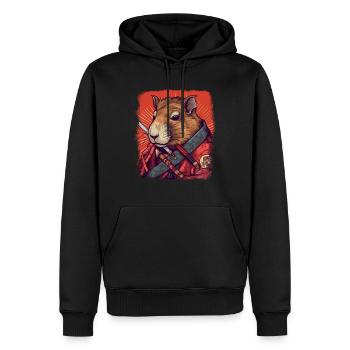 Capybara Samurai Wasserschwein - Men’s Premium Organic Hoodie - black - Front - Nico (187cm)
