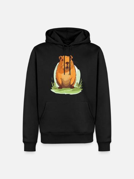 Capybara in Nature Wasserschwein - Männer Premium Bio Hoodie - Schwarz