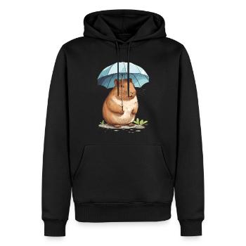Capybara in Nature Wasserschwein - Männer Premium Bio Hoodie - Schwarz - Vorne - Nico (187cm)