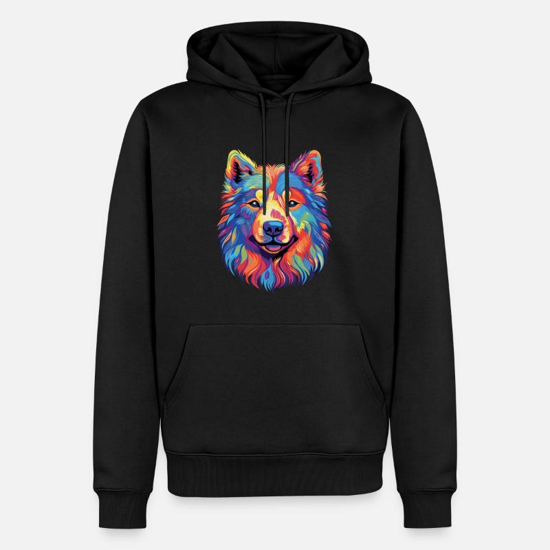 Samojede Schlittenhund Samojeden - Männer Premium Bio Hoodie - Schwarz