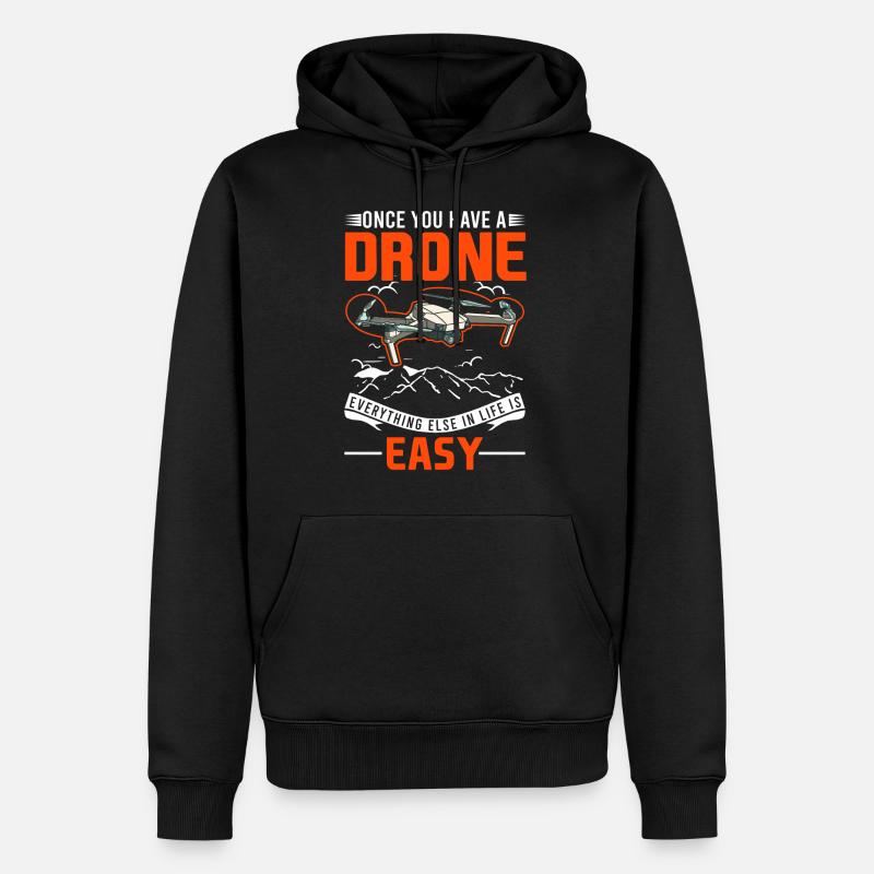 Drone Drone Pilot Quadcopter - Sweat à capuche Premium bio Homme - noir