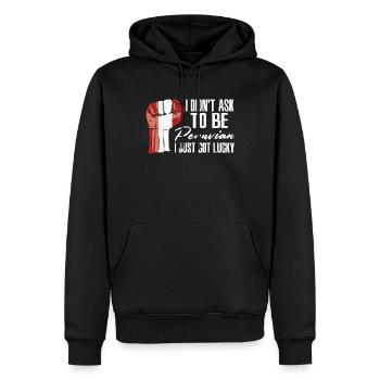 Peruanischer Stolz Peruanische Flagge Gewachsen - Männer Premium Bio Hoodie - Schwarz - Vorne - Nico (187cm)