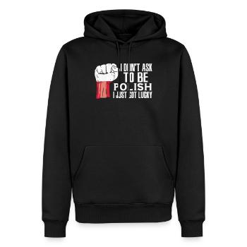 Polnischer Stolz Polnische Flagge Gewachsen - Männer Premium Bio Hoodie - Schwarz - Vorne - Nico (187cm)