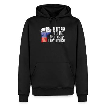 Russischer Stolz Russische Flagge Gewachsen - Männer Premium Bio Hoodie - Schwarz - Vorne - Nico (187cm)