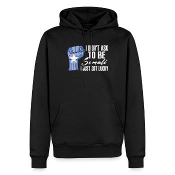 Fierté somalienne Le drapeau somalien est devenu grand - Sweat à capuche Premium bio Homme - noir - Devant - Nico (187cm)