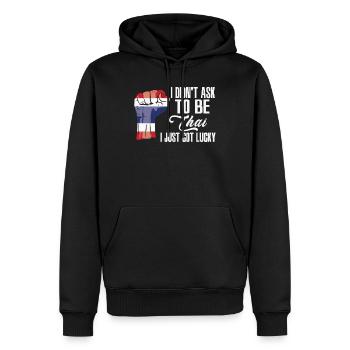 Fierté thaïlandaise Drapeau thaïlandais - Sweat à capuche Premium bio Homme - noir - Devant - Nico (187cm)