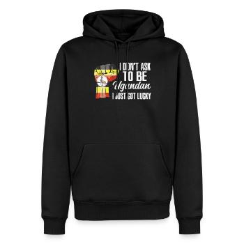 Ugandischer Stolz Ugandische Flagge Gewachsen - Männer Premium Bio Hoodie - Schwarz - Vorne - Nico (187cm)