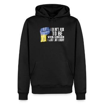 Ukrainischer Stolz Ukrainische Flagge Gewachsen - Männer Premium Bio Hoodie - Schwarz - Vorne - Nico (187cm)