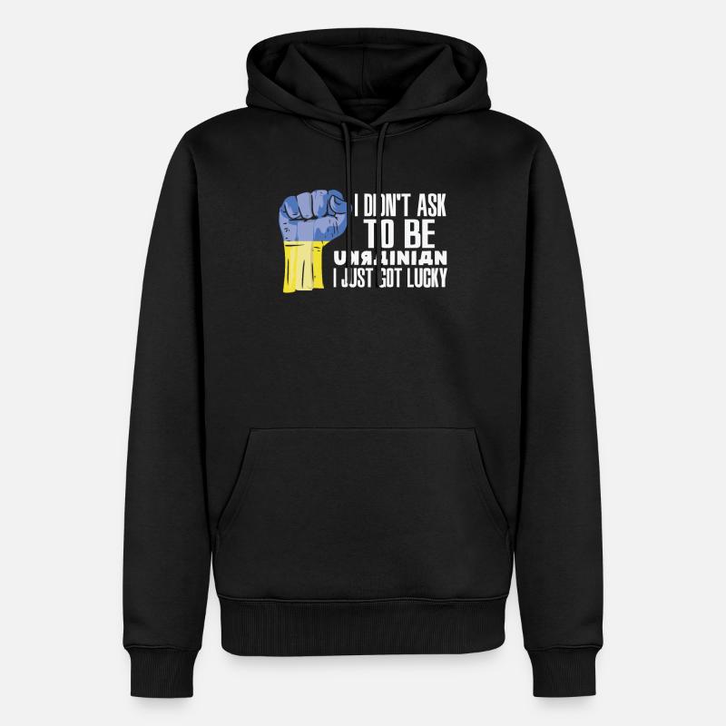 Fierté ukrainienne Drapeau ukrainien agrandi - Sweat à capuche Premium bio Homme - noir