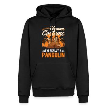 Pangolin Human Costume Halloween Schuppentier - Men’s Premium Organic Hoodie - black - Front - Nico (187cm)