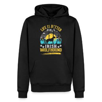 Irischer Wolfshund Irish Wolfhound - Männer Premium Bio Hoodie - Schwarz - Vorne - Nico (187cm)