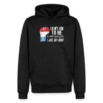 Fierté luxembourgeoise Drapeau luxembourgeois - Sweat à capuche Premium bio Homme - noir - Devant - Nico (187cm)