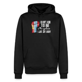 Mongolischer Stolz Mongolische Flagge Gewachsen - Männer Premium Bio Hoodie - Schwarz - Vorne - Nico (187cm)